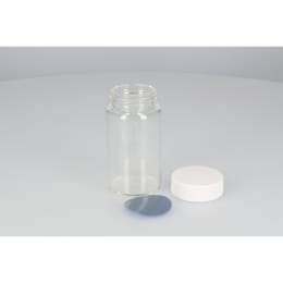 日電理化硝子 ねじ口瓶 SV-110 110mL 無色 メラミンキャップ フッ素PTFE/シリコンパッキングセット 20組 250914