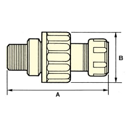 PTFE分離型雄ネジハーフユニオン 6×R1/4 F-2185-001