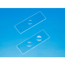 【一時受注停止】松浪硝子工業 ホールスライドグラス 水縁磨t1.3 1穴ホール14~15φ×0.6(mm) 50枚