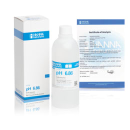 ハンナインスツルメンツ・ジャパン pH標準液(スタンダードタイプ)pH 6.86 @25℃ 証明書付 500mL HI 7006L/C