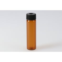 シリンジバイアル 茶色 SY-5 12.0mL 穴あき黒キャップ フッ素PTFE/ニトリルパッキン付 100組 255028