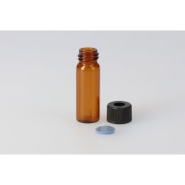 日電理化硝子 シリンジバイアル SY-1 4.0mL 茶色 穴あき黒キャップ・PTFE/シリコンパッキングセット 100本 255055