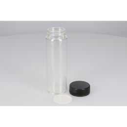 日電理化硝子 ねじ口瓶SV-100 100mL 無色 黒キャップ シリコーンパッキン 25組 251033