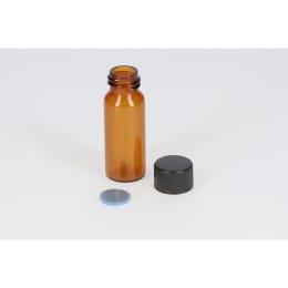 日電理化硝子 ねじ口瓶 S-2 5mL 茶色 フェノールキャップ フッ素PTFE/シリコンパッキングセット 100組 250317