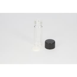 日電理化硝子 ねじ口瓶S-08 2mL 無色 黒キャップ ソフトロンPP貼りパッキン 100組 250223