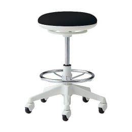 ラボラトリチェア ピルエット 背無・フットリング付 ネオブラック