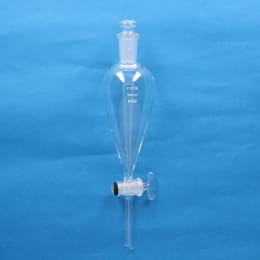 Fine共通摺合 分液ロート 200mL 平栓19/38 スキーブ型 ガラスコック付