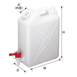 扁平缶 ケミカルコック付 10L 0314