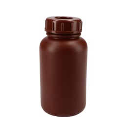 広口瓶 PE製 茶褐色 250mL