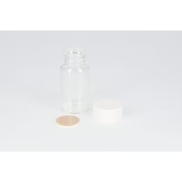 ねじ口瓶 無色 SV-20 20mL メラミン白キャップ フッ素PTFE/ニトリルパッキン 組合せ 50組 2501869