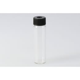 シリンジバイアル 無色 SY-5 12.0mL 穴あき黒キャップ フッ素PTFE/ニトリルパッキン付 100組 255008