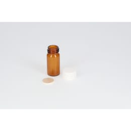 ねじ口瓶 茶色 SV-5 5mL メラミン白キャップ フッ素PTFE/ニトリルパッキン 組合せ 100組 250885