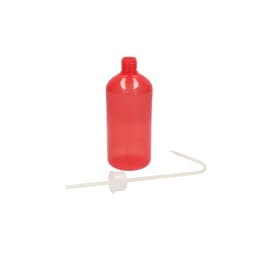 カラー洗浄びん 500mL 赤 LDPE