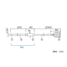 エスペックミック ステンレス保護管付温度センサ RTH-5040 -200℃〜+600℃ 2.0m