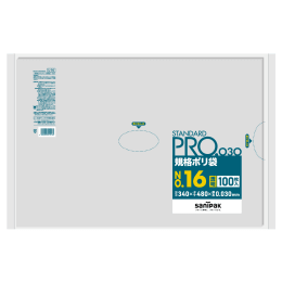 STANDARD PRO 規格ポリ袋 L16 16号 0.03t 透明 100P×15冊