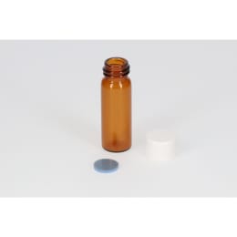 日電理化硝子 ねじ口瓶 S-1 4mL 茶色 メラミンキャップ フッ素PTFE/シリコンパッキングセット 100組 250216