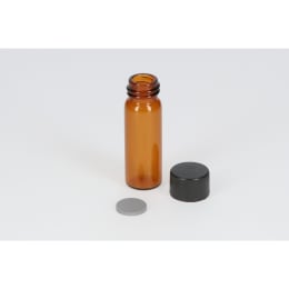 日電理化硝子 ねじ口瓶 S-1 4mL 茶色 フェノールキャップ ブチルゴムパッキングセット 100組 250405