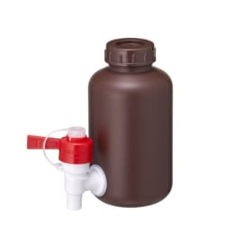 瑞穂化成工業 広口びん 茶色 コック付 1L 0290BR