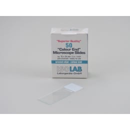 ISOLAB スライドグラス カラーフロスト白 縁磨 50入