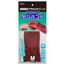 デジハンドラバーコートソフト 手袋 M ダークレッド 1双