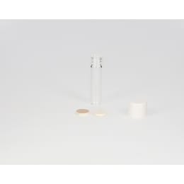 ねじ口瓶 無色 S-06 0.6mL メラミン白キャップ フッ素PTFE/ニトリルパッキン 組合せ 96組 250181
