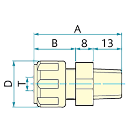 PTFEスリーseal式half雄joint I型10×R3/8 F-2653-004