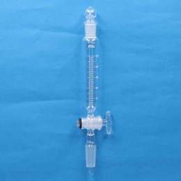 Fine共通摺合せ円筒分液ロート 50mL 球栓15/25下部19/38 ガラスコック付