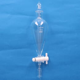Fine透明共通摺合分液ロート 100mL 球栓15/25 下部15/25 PTFEコック付