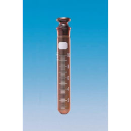 Fine透明共通摺合共栓丸底沈でん管 10mL 茶褐色 目盛付 φ16.5×H100 栓14/10 10入