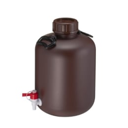 瑞穂化成工業 広口びん 茶色 コック付 20L 0295BR