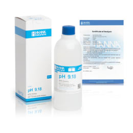 ハンナインスツルメンツ・ジャパン pH標準液(テクニカルタイプ)pH 9.18 @25℃ 証明書付 500mL HI 5091
