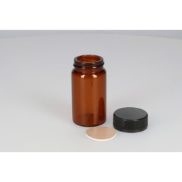 日電理化硝子 ねじ口瓶 SV-50A 50mL 茶色 フェノールキャップ フッ素PTFE/ニトリルパッキングセット 50組 251091