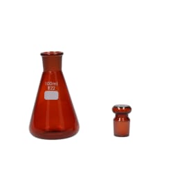 共栓三角フラスコ 茶褐色 100mL 共通22