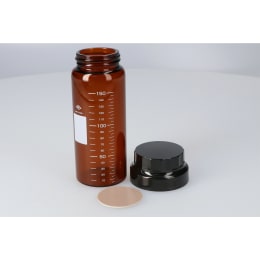 目盛付バイアル(水質検査びん) WT-150 150mL フェノール樹脂キャップ/ダブルフッ素PTFE 茶色/標準セット 20本 206057
