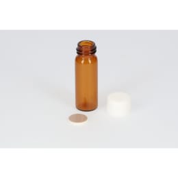 ねじ口瓶 茶色 S-1 4mL PPキャップ フッ素PTFE/ニトリルパッキン付 100組 250076