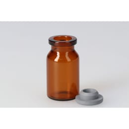 バイアル瓶 茶色 V-5B 5mL 液状用ブチルゴム栓付 50組 208126