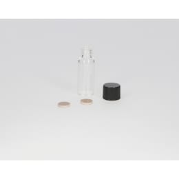 日電理化硝子 ねじ口瓶S-07 1.5mL 無色 黒キャップ  ダブルフッ素PTFEパッキン 100組 250242