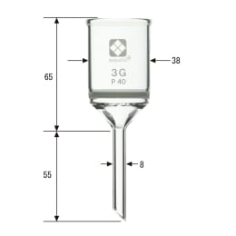 ガラスろ過器 円筒ロート形 3GP40