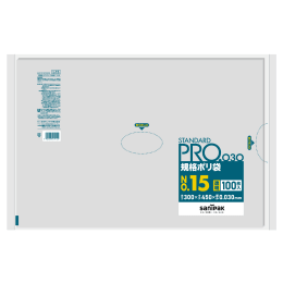 STANDARD PRO 規格ポリ袋 L15 15号 0.03t 透明 100P×20冊