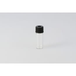 シリンジバイアル 無色 SY-07 1.5mL 穴あき黒キャップ フッ素PTFE/ニトリルパッキン付 100組 255002