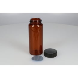 日電理化硝子 ねじ口瓶 SV-150 150mL 茶色 フェノールキャップ フッ素PTFE/シリコンパッキングセット 20組 251135