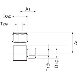 PTFE異径ジョイント L型 8φ×10φ F-2067-003