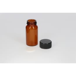 日電理化硝子 ねじ口瓶SV-20 20mL 茶色 黒キャップ ソフトロンPP貼りパッキン 50組 2502969