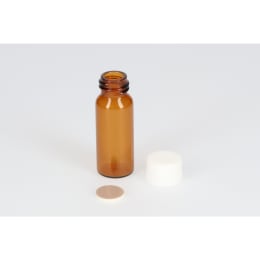 ねじ口瓶 茶色 S-2 5mL PPキャップ フッ素PTFE/ニトリルパッキン付 100組 250077