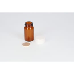 ねじ口瓶 茶色 SV-10 10mL メラミン白キャップ フッ素PTFE/ニトリルパッキン 組合せ 50組 250887