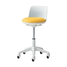 ラボラトリチェア背付・フットリング無 イエロー