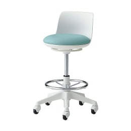 ラボラトリチェア背付・フットリング付 セージ