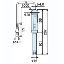MM41DP/42DP用pHプローブ1m