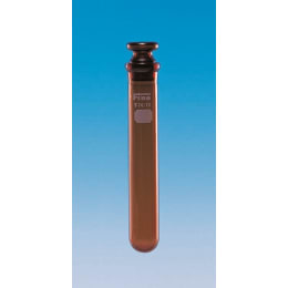 Fine透明共通摺合共栓丸底沈でん管 15mL 茶褐色 目盛無 φ20×H100 栓14/10 10入
