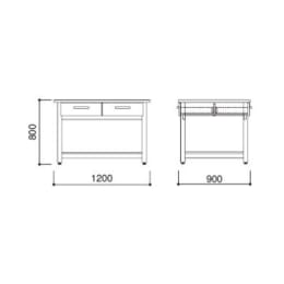 木製作業台 L76JNE-MAU6